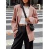 imageCicy Bell Womens Casual Oversized Blazer Button Down Long Sleeve Lapel Work Office Blazer Jackets with PocketsBlack Pink