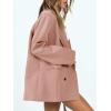 imageCicy Bell Womens Casual Oversized Blazer Button Down Long Sleeve Lapel Work Office Blazer Jackets with PocketsBlack Pink