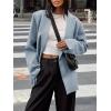 imageCicy Bell Womens Casual Oversized Blazer Button Down Long Sleeve Lapel Work Office Blazer Jackets with PocketsBlue