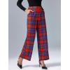 imageCicy Bell Womens Casual Plaid Pants Wide Leg High Waisted Lightweight Summer Loose Suit Pants with PocketsPurplered