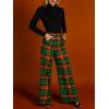 imageCicy Bell Womens Casual Plaid Pants Wide Leg High Waisted Lightweight Summer Loose Suit Pants with PocketsRedgreen