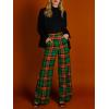 imageCicy Bell Womens Casual Plaid Pants Wide Leg High Waisted Lightweight Summer Loose Suit Pants with PocketsRedgreen