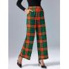 imageCicy Bell Womens Casual Plaid Pants Wide Leg High Waisted Lightweight Summer Loose Suit Pants with PocketsRedgreen