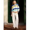imageCicy Bell Womens Color Block Polo Sweater Striped Long Sleeve Shirts Fall Winter Cropped Knit Pullover TopsYellow
