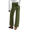 imageCicy Bell Womens Cotton Pants Wide Leg High Waisted Casual Pants Front PocketsArmy Green