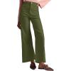 imageCicy Bell Womens Cotton Pants Wide Leg High Waisted Casual Pants Front PocketsArmy Green