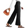 imageCicy Bell Womens Cotton Pants Wide Leg High Waisted Casual Pants Front PocketsBlack
