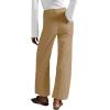 imageCicy Bell Womens Cotton Pants Wide Leg High Waisted Casual Pants Front PocketsKhaki