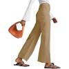 imageCicy Bell Womens Cotton Pants Wide Leg High Waisted Casual Pants Front PocketsKhaki