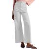imageCicy Bell Womens Cotton Pants Wide Leg High Waisted Casual Pants Front PocketsWhite