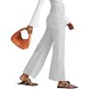 imageCicy Bell Womens Cotton Pants Wide Leg High Waisted Casual Pants Front PocketsWhite