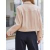 imageCicy Bell Womens Cropped Tweed Blazer Fall Casual Dressy Zip Up Work Office Jacket OuterwearBeige