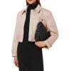 imageCicy Bell Womens Cropped Tweed Blazer Fall Casual Dressy Zip Up Work Office Jacket OuterwearBeige