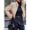 imageCicy Bell Womens Cropped Tweed Blazer Fall Casual Dressy Zip Up Work Office Jacket OuterwearBeige