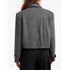 imageCicy Bell Womens Cropped Tweed Blazer Fall Casual Dressy Zip Up Work Office Jacket OuterwearBlack