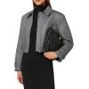 imageCicy Bell Womens Cropped Tweed Blazer Fall Casual Dressy Zip Up Work Office Jacket OuterwearBlack