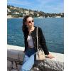 imageCicy Bell Womens Cropped Tweed Blazer Jackets Collarless Button Down Business Casual Outfits with PocketsBlack