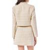 imageCicy Bell Womens Cropped Tweed Blazer Sets 2 Piece Outfits and Mini Skirt Sets Business Casual SuitsBeige