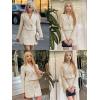 imageCicy Bell Womens Cropped Tweed Blazer Sets 2 Piece Outfits and Mini Skirt Sets Business Casual SuitsBeige