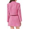 imageCicy Bell Womens Cropped Tweed Blazer Sets 2 Piece Outfits and Mini Skirt Sets Business Casual SuitsBright Pink