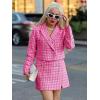 imageCicy Bell Womens Cropped Tweed Blazer Sets 2 Piece Outfits and Mini Skirt Sets Business Casual SuitsBright Pink