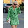 imageCicy Bell Womens Cropped Tweed Blazer Sets 2 Piece Outfits and Mini Skirt Sets Business Casual SuitsGreen