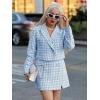 imageCicy Bell Womens Cropped Tweed Blazer Sets 2 Piece Outfits and Mini Skirt Sets Business Casual SuitsLight Blue