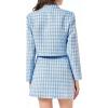 imageCicy Bell Womens Cropped Tweed Blazer Sets 2 Piece Outfits and Mini Skirt Sets Business Casual SuitsLight Blue
