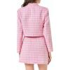 imageCicy Bell Womens Cropped Tweed Blazer Sets 2 Piece Outfits and Mini Skirt Sets Business Casual SuitsPink