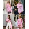 imageCicy Bell Womens Cropped Tweed Blazer Sets 2 Piece Outfits and Mini Skirt Sets Business Casual SuitsPink