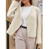 imageCicy Bell Womens Cropped Wool Jackets Fall V Neck Short Pea Coats Single Breasted Outerwear Winter OutfitsBeige