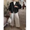 imageCicy Bell Womens Cropped Wool Jackets Fall V Neck Short Pea Coats Single Breasted Outerwear Winter OutfitsBlack