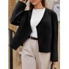 imageCicy Bell Womens Cropped Wool Jackets Fall V Neck Short Pea Coats Single Breasted Outerwear Winter OutfitsBlack