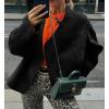 imageCicy Bell Womens Cropped Wool Jackets Fall V Neck Short Pea Coats Single Breasted Outerwear Winter OutfitsBlack