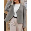 imageCicy Bell Womens Cropped Wool Jackets Fall V Neck Short Pea Coats Single Breasted Outerwear Winter OutfitsGrey