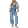 imageCicy Bell Womens Denim Overalls Loose Fit Summer Baggy Distressed Adjustable Strap Jeans Overall JumpsuitsLight Blue