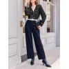 imageCicy Bell Womens Dressy Casual Blouse Chiffon Ruffle V Neck Long Sleeve Tops Button Down ShirtsBlack