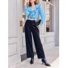 imageCicy Bell Womens Dressy Casual Blouse Chiffon Ruffle V Neck Long Sleeve Tops Button Down ShirtsBlue