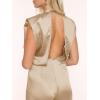 imageCicy Bell Womens Elegant Satin Jumpsuits Sleeveless Wide Leg Wedding Guest Cocktail Long Pants RompersKhaki