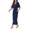 imageCicy Bell Womens Elegant V Neck Jumpsuits Dressy Casual Short Sleeve Wide Leg Long Pants RompersNavy