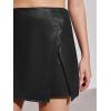 imageCicy Bell Womens Faux Leather Skorts High Waisted Shorts Button Front Mini PU SkirtsBlack