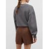 imageCicy Bell Womens Faux Leather Skorts High Waisted Shorts Button Front Mini PU SkirtsBrown