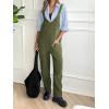 imageCicy Bell Womens Fleece Overalls Jumpsuits Loose Fit V Neck Sleeveless Jumpsuit Sherpa Fuzzy Fall OutfitsArmy Green