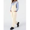imageCicy Bell Womens Fleece Overalls Jumpsuits Loose Fit V Neck Sleeveless Jumpsuit Sherpa Fuzzy Fall OutfitsBeige