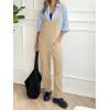 imageCicy Bell Womens Fleece Overalls Jumpsuits Loose Fit V Neck Sleeveless Jumpsuit Sherpa Fuzzy Fall OutfitsKhaki