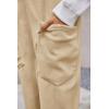imageCicy Bell Womens Fleece Overalls Jumpsuits Loose Fit V Neck Sleeveless Jumpsuit Sherpa Fuzzy Fall OutfitsKhaki