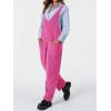 imageCicy Bell Womens Fleece Overalls Jumpsuits Loose Fit V Neck Sleeveless Jumpsuit Sherpa Fuzzy Fall OutfitsRose Red