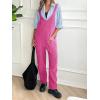 imageCicy Bell Womens Fleece Overalls Jumpsuits Loose Fit V Neck Sleeveless Jumpsuit Sherpa Fuzzy Fall OutfitsRose Red