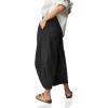 imageCicy Bell Womens Harem Pants Casual Baggy Elastic Waist Wide Leg Beach Pants with PocketsBlack