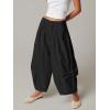 imageCicy Bell Womens Harem Pants Casual Baggy Elastic Waist Wide Leg Beach Pants with PocketsBlack